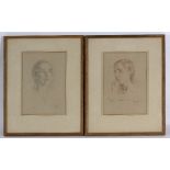 Robin Craig Guthrie (British 1902-1971)/Heads in Profile/a pair/inscribed and signed/coloured