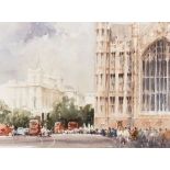 Dennis Page (British, born 1926)/Victoria Tower, Westminster/signed/watercolour,