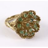 A 14k gold and enamel dress ring of modern design,