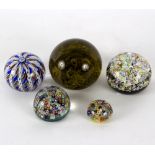 Five paperweights,