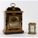 A miniature brass carriage clock, Nathan & Co., Birmingham, single fusee movement, 9.