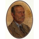 Isobel Baynes Badcock (1863-1939)/Portrait of a Gentleman, head and shoulders/watercolour, oval, 30.