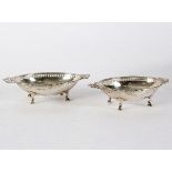 A pair of silver bonbon dishes, Birmingham 1917,