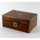 A Victorian brass bound rosewood dressing case,