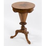 A Victorian walnut work table,