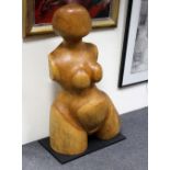 Martin Miller (20th Century)/Nude Form/circa 1987/on a painted wooden plinth/elm,