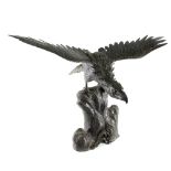 A 19th Century Japanese bronze figure of an eagle,