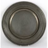 A pewter charger, John Whitaker, circa 1690, 44.