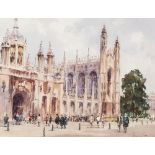 Dennis Page (British, born 1926)/King's College Chapel, Cambridge/signed/watercolour,