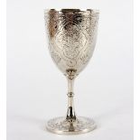 A Victorian silver goblet, G A, 1871, 14.