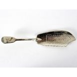 A Victorian silver fish slice, R C, London 1844, crested,