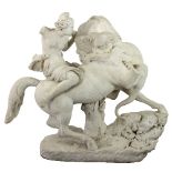 Carlo Fontana, a 19th Century neoclassical Italian marble group, L'Amazzone, signed and dated 1866,