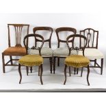 A pair of Victorian balloon back chairs,
