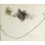 Annette Magid /Bird Landing on String/signed and dated June 1973/mixed media, 36.