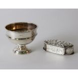 A Victorian silver trinket box, SWS, London 1886, with embossed domed cover,