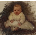 Isobel Baynes Badcock (1863-1939)/'Baby P', sketch for portrait, inscribed on reverse/watercolour,