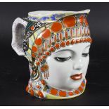 A Soviet porcelain jug, Lomonosov factory, modelled as a girl in traditional dress,