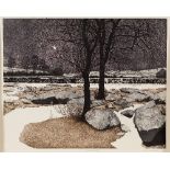 Philip Greenwood (British, born 1943)/Snow Night, 1974/signed,