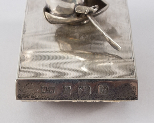 A novelty silver blotter modelled with Humpty Dumpty in a rowing boat, Birmingham 1987, 10. - Image 2 of 2