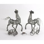 Two wire horses and other wire models