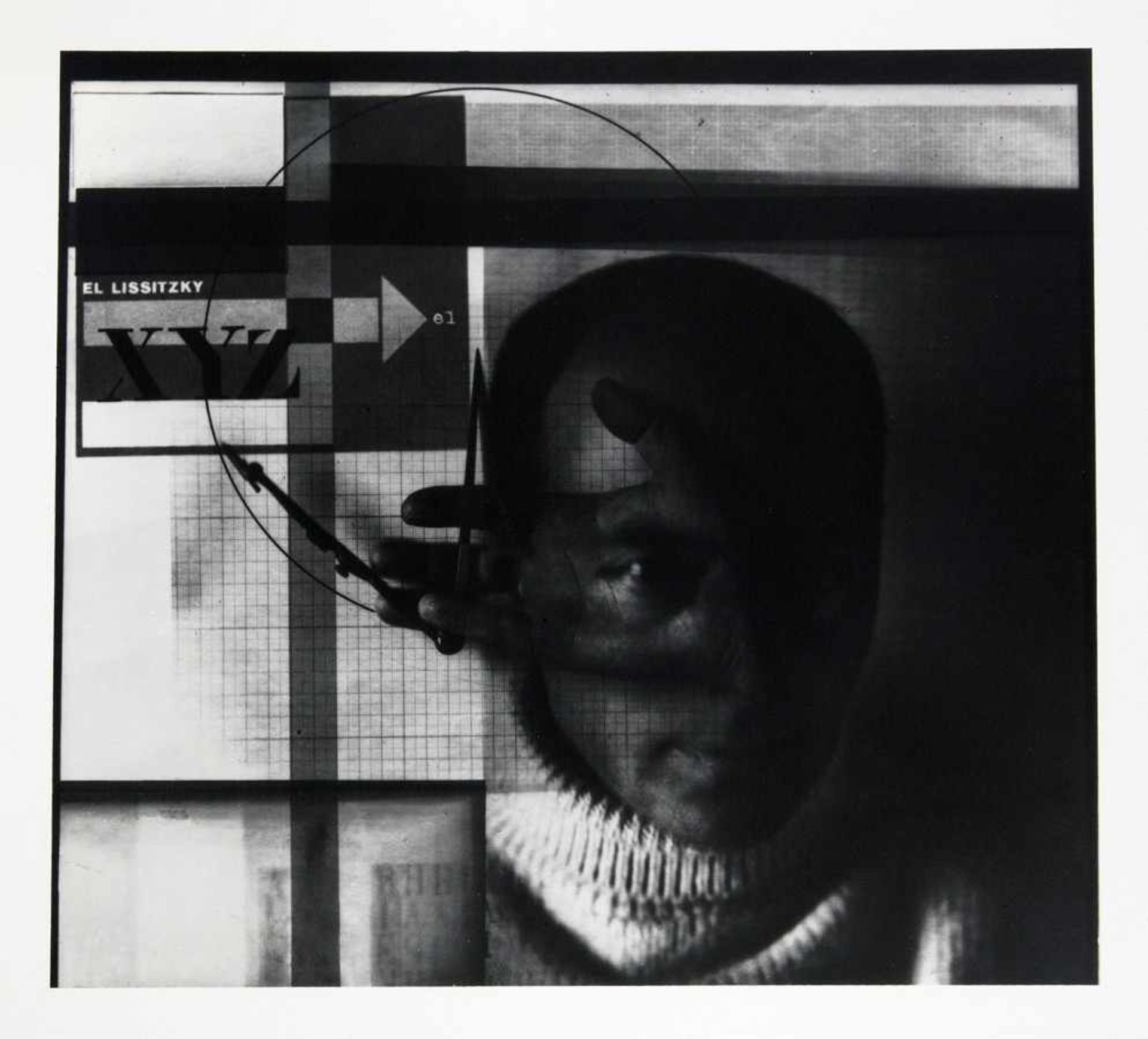 Fotografie - El Lissitzky. Sechs Porträtfotografien. Silbergelatine. 1924/1985. Ca. 12 : 17 - 22 :