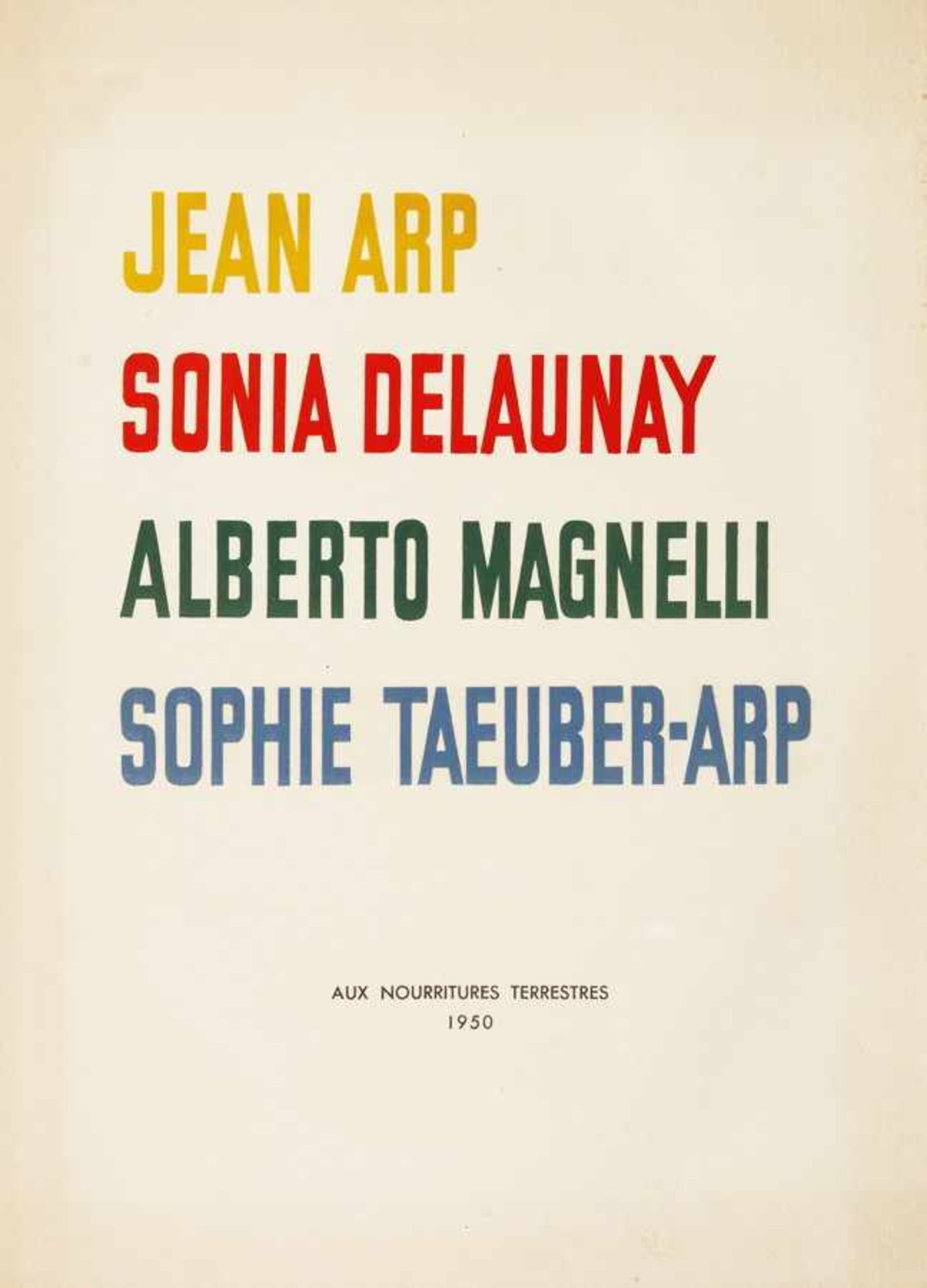 Jean Arp. Sonia Delaunay. Alberto Magnelli. Sophie Taeuber-Arp. Zehn Farblithographien. 1950. 27 : - Image 3 of 3