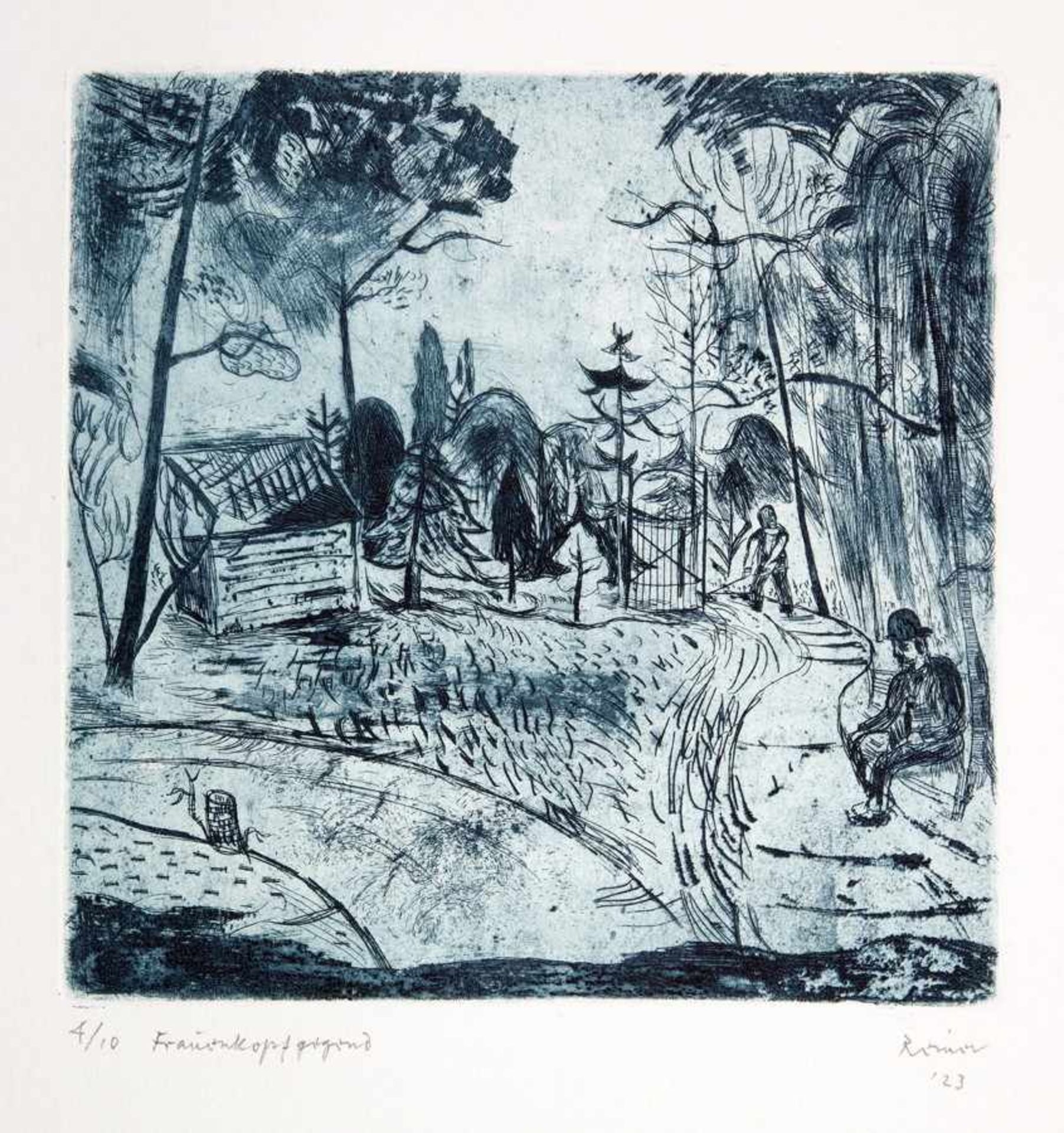 Imre Reiner. Die Blauen Bilder. Zehn Radierungen. 1922/1923 (1964). 51,5 : 35,5 cm. Alle signiert, - Image 3 of 3