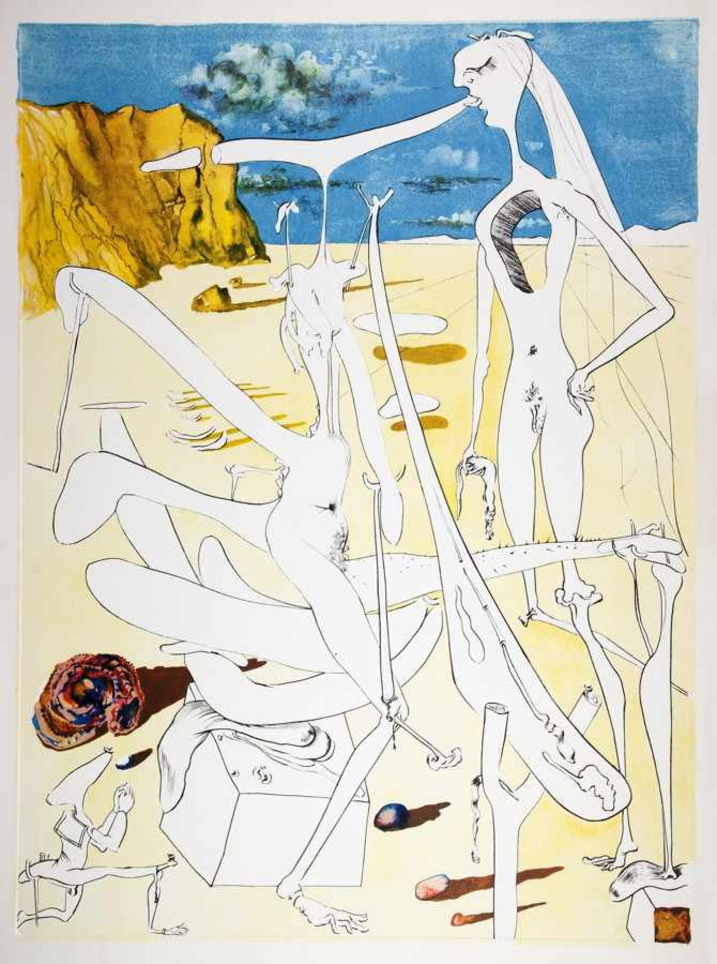 Salvador Dali. Infra-terrestres  croyait insecte. Radierung auf Farblithographie. 1974. 74,5 : 55,0