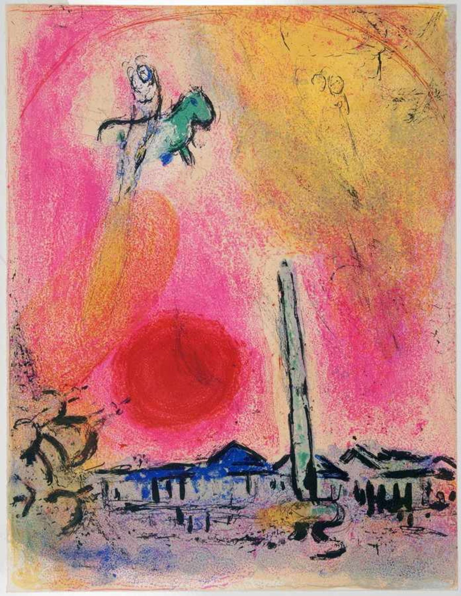 Marc Chagall. La place de la Concorde. Farblithographie. 1963. 39,0 : 30,0 cm. Eins von 20