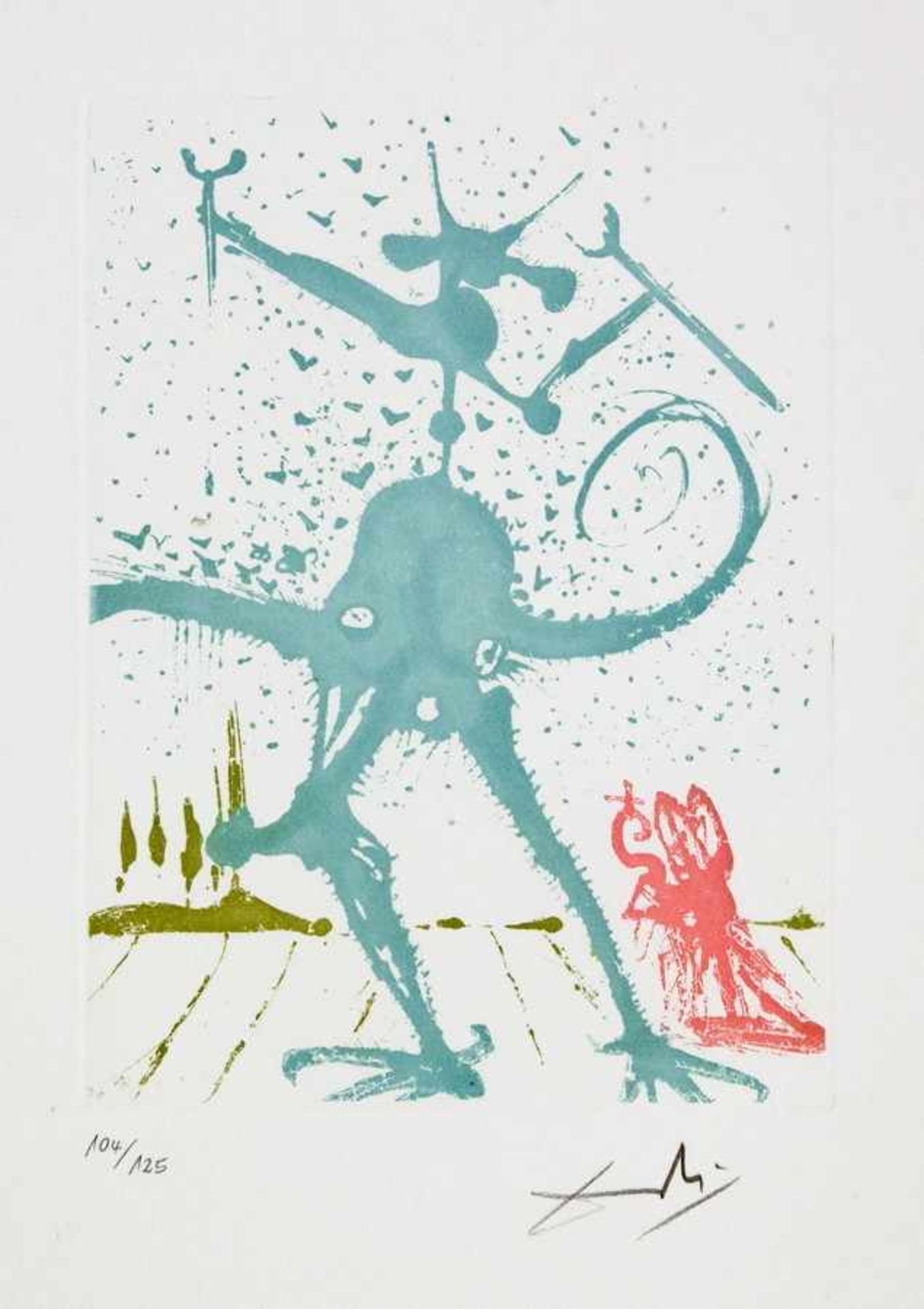 Salvador Dalí. Huit péchés capitaux. Acht Farbradierungen. 1966/67. 19,0 : 14,0 cm (44,5 : 31,0 cm). - Image 4 of 4