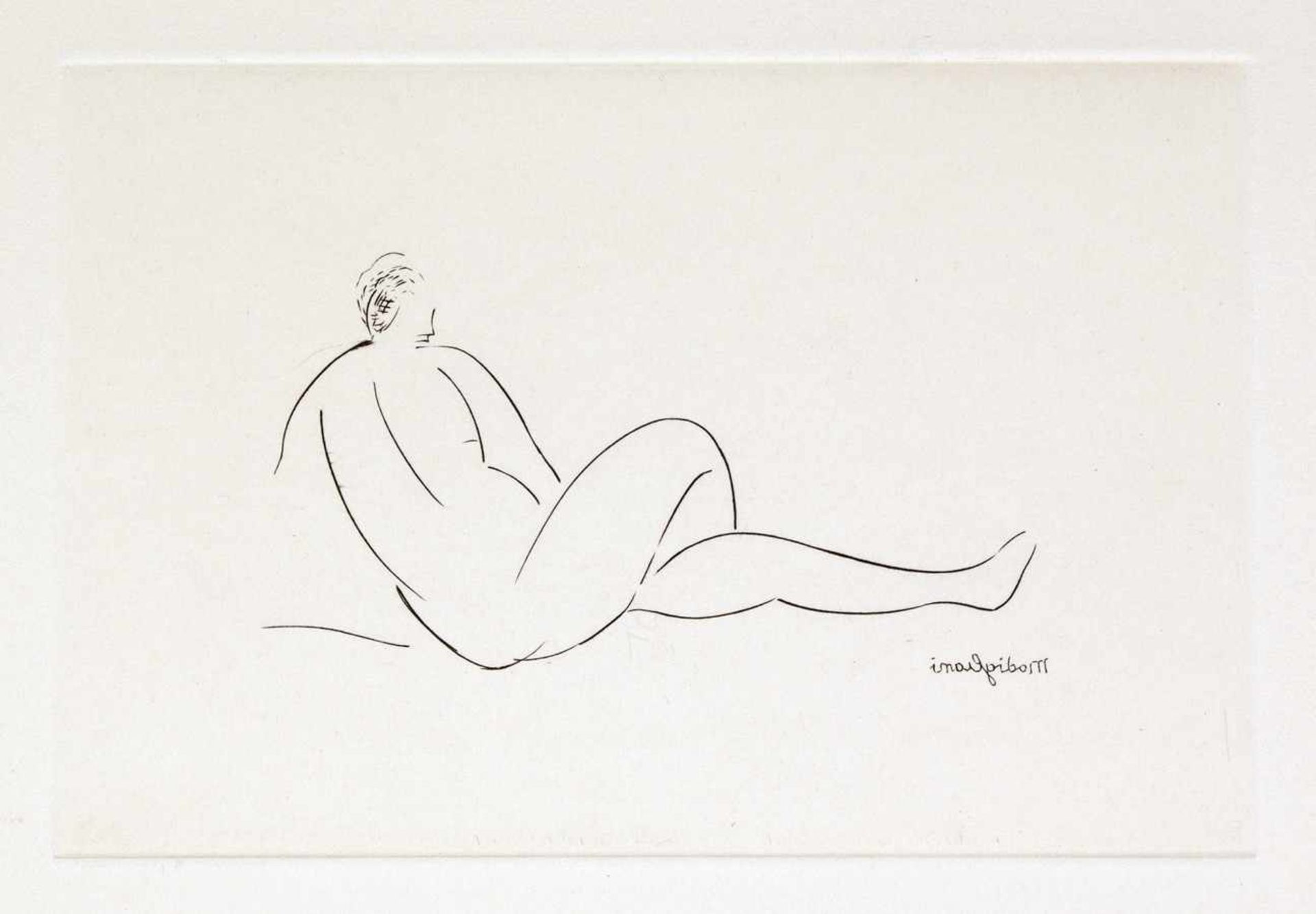 Amadeo Modigliani. Femme nue couchée. Radierung. 9,8 : 14,8 cm (19,0 : 28,3 cm). In der Platte