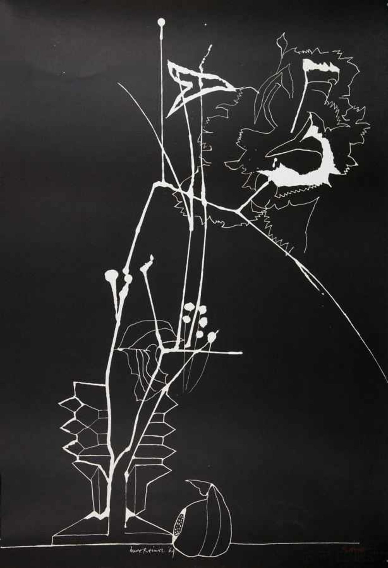 Imre Reiner. Hypericum. - Nelke. Zwei Lithographien. 1955 und 1963. 62,0 : 43,0 cm. Signiert und - Image 3 of 3