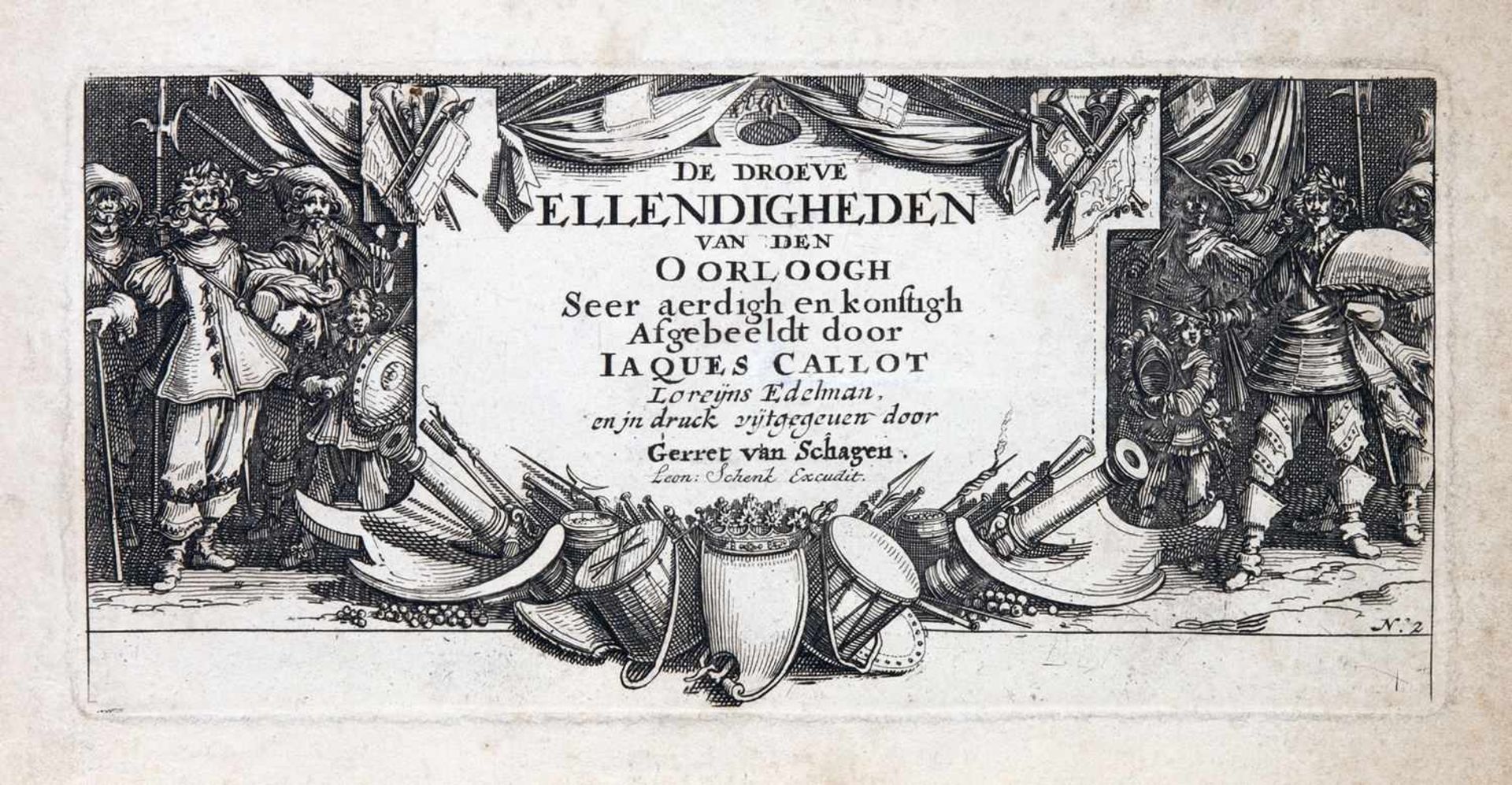 Jacques Callot. De Droeve Ellendigheden van den Oorloogh. Seer aerdigh en konstigh afgebeelt [] - Image 3 of 3