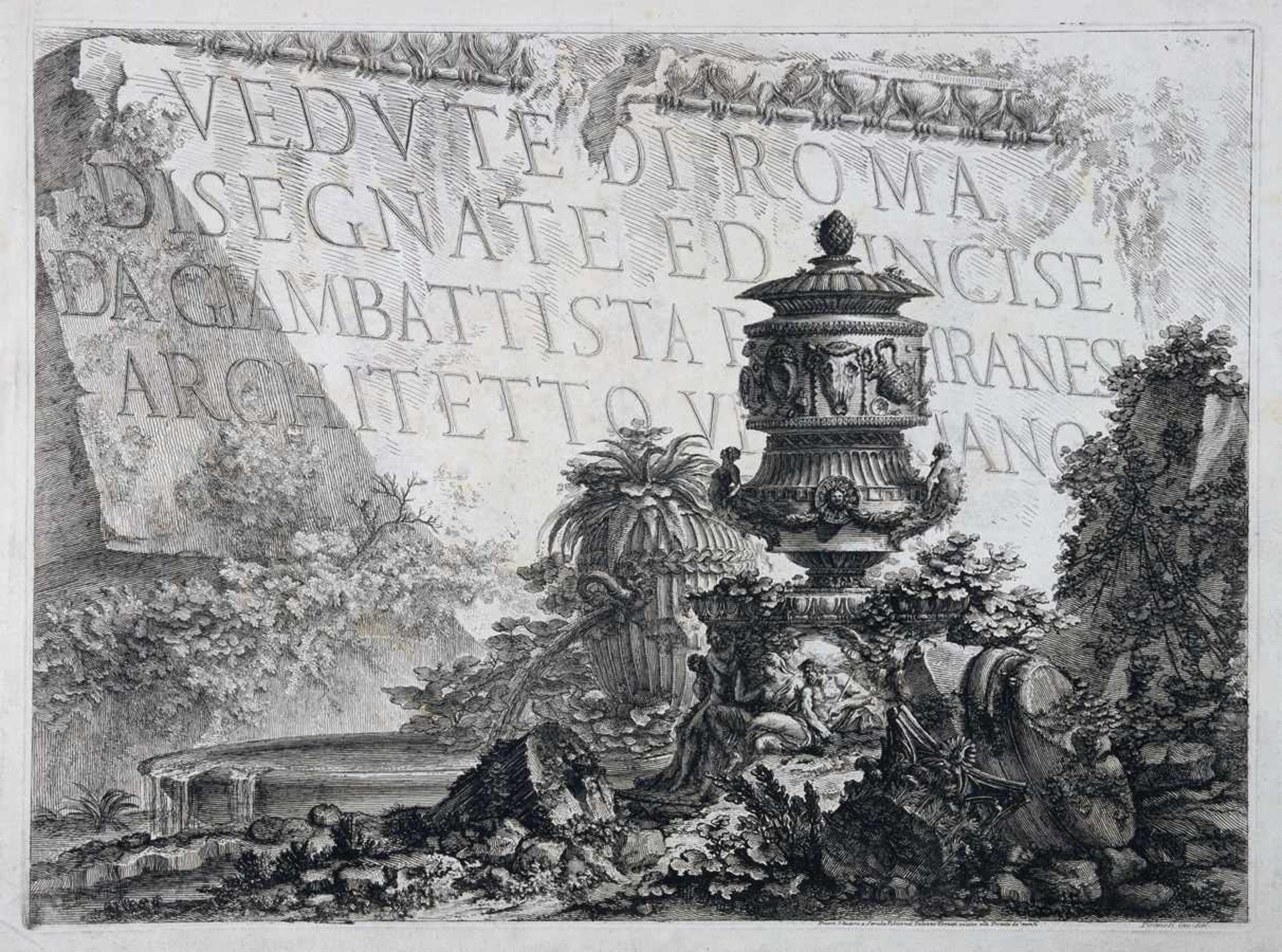 Giovanni Battista Piranesi. Vedute di Roma. Daraus sechs Radierungen. 1748-1768/86? Alle aus der