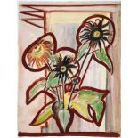 Erich Heckel. Dunkle Sonnenblumen. Aquarell. 1954. 69,0 : 53,3 cm. Signiert, datiert und betitelt.