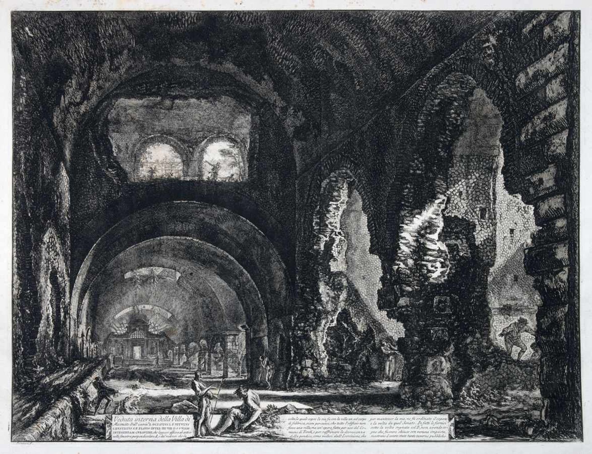 Giovanni Battista Piranesi. Veduta interna della villa di Mecenate. Radierung. 1764. 47,5 : 62,0