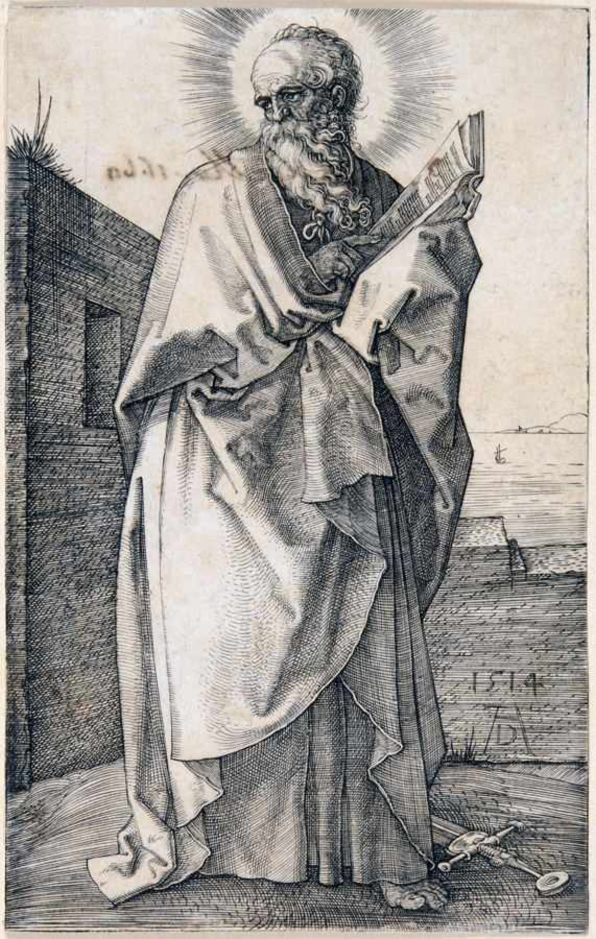 Albrecht Dürer. Der Heilige Hieronymus in der Felsgrotte. Holzschnitt. 1512. 17,0 : 12,6 cm. Abdruck