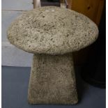 PAIR OF MUSHROOMS ON PLINTHS