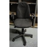 BLACK OFFICE CHAIR WITH ARMS + SMALL DESK