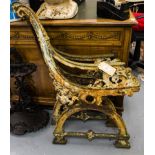 PAIR OF ORNATE CAST IRON SEAT ENDS