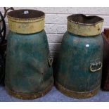 2 LARGE METAL CHURNS