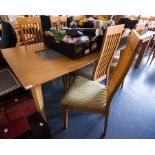 KITCHEN TABLE WITH GLASS CENTRE + 6 CHAIRS