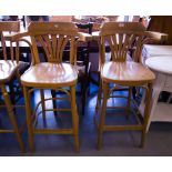 PAIR OF BENTWOOD HIGH STOOLS