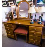 PINE DRESSING TABLE + STOOL