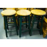 3 PAINTED BASE STOOLS