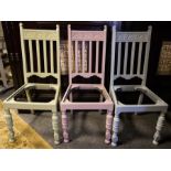 3 PAINTED CHAIRS