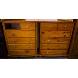 2 PINE CHEST OF DRAWERS,