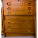 PAIR OF TEAK 3 DRAWER CHESTS,