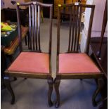 2 RAIL BACK QUEEN ANNE DINING CHAIRS