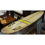 Velzy surf board with fin, 9'4''l